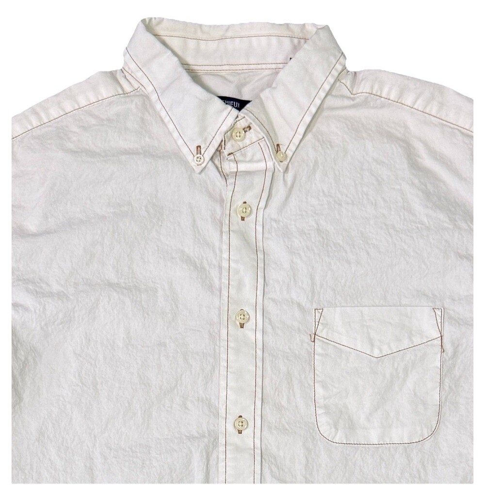 Cremieux Classics Men's Size Large White Short Sleeve Button‎ Down Shirt